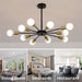 10-Light Dimmable LED Sputnik Pendant Light Flush Mount Ceiling Light, Black Gold Semi Flush Mount Ceiling Lights for Dining Room Living Room Kitchen Office-ErisView