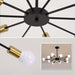 10-Light Dimmable LED Sputnik Pendant Light Flush Mount Ceiling Light, Black Gold Semi Flush Mount Ceiling Lights for Dining Room Living Room Kitchen Office-ErisView