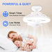 10 in. Dimmable RGB Socket Fan Light with Remote Control, Rotatable Bedroom Ceiling Fans with Lights, Bedroom Ceiling Fans Kids Room Party-4-ErisView