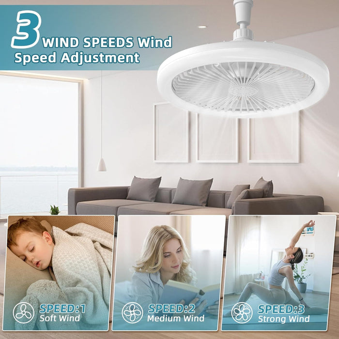 10 in. Socket Ceiling Fan with Light and Remote, Enclosed Ceiling Fan, Mini Ceiling Fan for Bathroom Bedroom Living Room Kitchen, Garage Ceiling Fan -4-ErisView