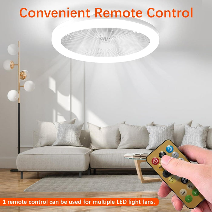 10 in. White Wireless Remote Control Ceiling Fan and Light, Mini Screw In Socket Fan Light for Bedroom-7-ErisView