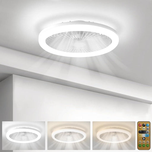 10 in. White Wireless Remote Control Ceiling Fan and Light, Mini Screw In Socket Fan Light for Bedroom-1-ErisView