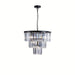 11-Light Black Luxury Crystal Pendant Light, Modern Round 3-layer Crystal Pendant Light Chandelier for Bathroom Dining Room Kitchen Island Living Room-ErisView