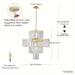 12-Light French Gold Plus Transparent Crystal Geometric Chandelier, Modern Crystal Chandelier Pendant Light Fixture for Dining Bedroom Living Room-ErisView