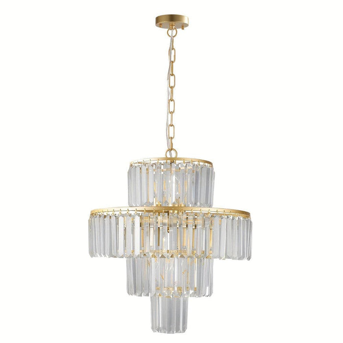 12-Light French Gold Plus Transparent Crystal Geometric Chandelier, Modern Crystal Chandelier Pendant Light Fixture for Dining Bedroom Living Room-ErisView