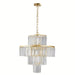 12-Light French Gold Plus Transparent Crystal Geometric Chandelier, Modern Crystal Chandelier Pendant Light Fixture for Dining Bedroom Living Room-ErisView