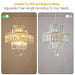 12-Light French Gold Plus Transparent Crystal Geometric Chandelier, Modern Crystal Chandelier Pendant Light Fixture for Dining Bedroom Living Room-ErisView