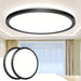 12 in. Round LED Flush Mount Light, Black Thin LED Ceiling Light for Bedroom Kitchen Dining Room-Set of 2-ErisView