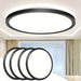 12 in. Round LED Flush Mount Light, Black Thin LED Ceiling Light for Bedroom Kitchen Dining Room-Set of 4-ErisView