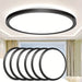 12 in. Round LED Flush Mount Light, Black Thin LED Ceiling Light for Bedroom Kitchen Dining Room-Set of 6-ErisView