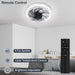 12 in. Socket Fan Light, Dimmable Flush Mount Ceiling Fans with Lights Remote, Modern Light Socket Fan, Dimmable Bedroom Ceiling Fans-5-ErisView