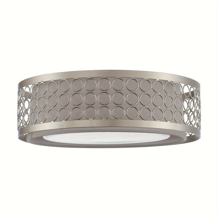 15 in. Modern Round LED Flush Mount Light with Silver Cage-ErisView