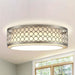 15 in. Modern Round LED Flush Mount Light with Silver Cage-ErisView