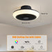 16 in. Black Small Low Profile Ceiling Fan and Light Remote, Dimmable RGB Fan Light, Flush Mount Bladeless Enclosed Ceiling Fan for Bedroom Kids Room Party-2-ErisView