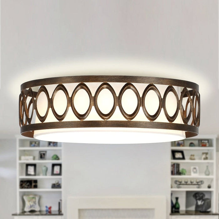 16 in. Round Bronze LED Flush Mount Ceiling Light-ErisView