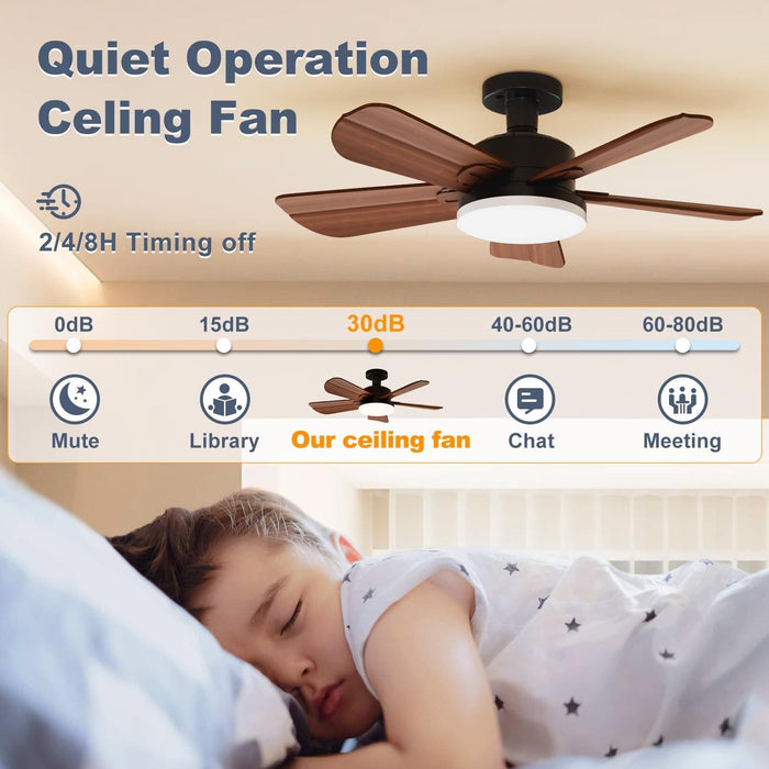 17 in. Socket Fan Light, Small Ceiling Fan with Lights and Remote, Dimmable Reverse Screw In Ceiling Fan with Light for Bedroom Kitchen Living Room-6-ErisView