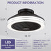 18 in. Low Profile Ceiling Fan with Music and Speaker, Bladeless Ceiling Fan with Light and Remote, Modern Flush Mount LED RGB Light for Bedroom Kids Room-2-ErisView