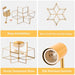 2-Light Hexagon Star Semi Flush Mount Light, Gold Embedded Ceiling Light-ErisView