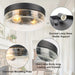 2-Light Modern Round Flush Mount Ceiling Light with Seeded Glass, Indoor Outdoor Ceiling Light for Kitchen Living Room Entryway Bedroom Hallway-ErisView