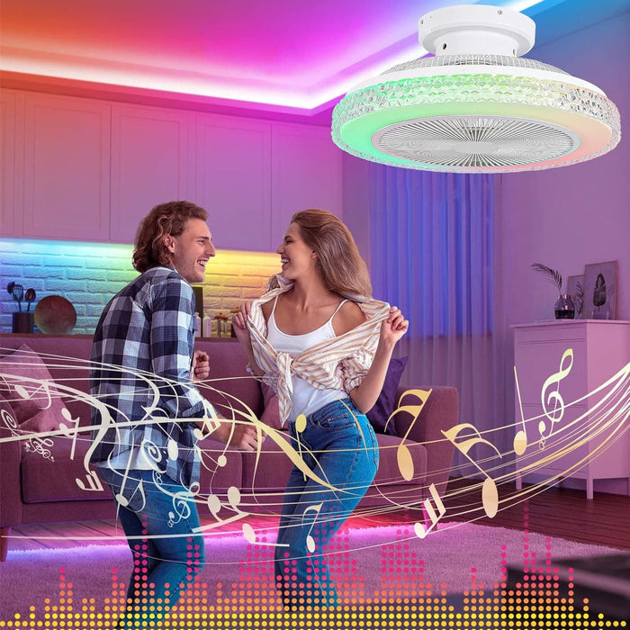 20 in. APP Amd Remote Control Fan, Enclosed Low Profile Ceiling Fan and Light, RGB Ceiling Fans with Bluetooth Speaker for Bedroom Living Room Dining Room-5-ErisView