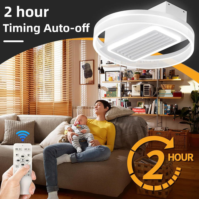 20 in. Ceiling Fan without Blades, LED Remote Ceiling Fan with Light, Removable Washable Ceiling Lamp, Bedroom Ceiling Fans-3-ErisView