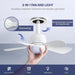 20 in. Ceiling Fans with Lights and Remote, White Socket Fan Light, Quiet Light Socket Fan for Kitchen Bedroom, Garage Ceiling Fan -2-ErisView