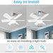 20 in. Compact Ceiling Fan, Screw In Ceiling Fan, Socket Fan Light with Remote-2-ErisView