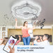 20 in. Flower Ceiling Fan, Flush Mount Low Profile Remote Control Ceiling Fan with Light, Enclosed Ceiling Fan with Bluetooth Speaker APP Control-2-ErisView