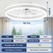 20 in. Flush Mount Ceiling Fandelier for Bedroom, White Low Profile Bladeless Ceiling Fan with Light and Remote-6-ErisView