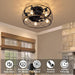 20 in. Flush Mount Low Profile Ceiling Fan with Light Fixture for Kitchen Bedroom, Farmhouse Caged Ceiling Fan with Light and Remote-2-ErisView