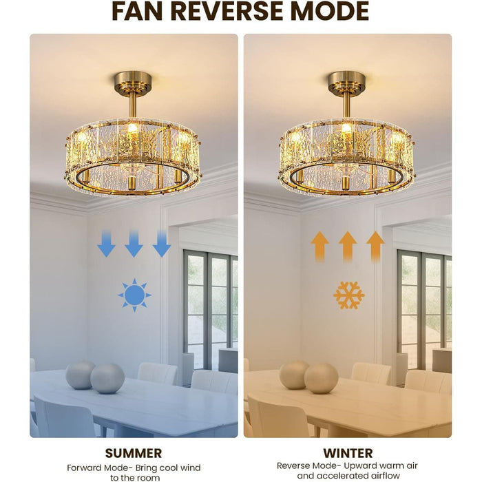 20 in. Gold Chandelier Ceiling Fan with Lights and Remote, Crystal Fandelier for Bedroom Kitchen Island Dining Room-5-ErisView