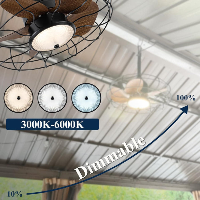 20 in. Outdoor Patio Fans with Remote Control, Hanging Wet Rated Outdoor Ceiling Fans, Outdoor Fans for Pergolas, Gazebo Fan with Light-3-ErisView