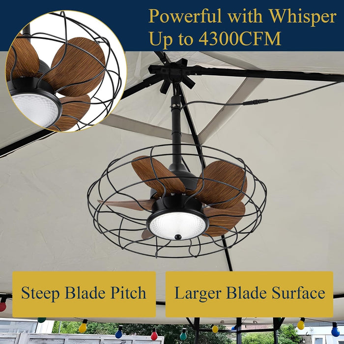 20 in. Outdoor Patio Fans with Remote Control, Hanging Wet Rated Outdoor Ceiling Fans, Outdoor Fans for Pergolas, Gazebo Fan with Light-5-ErisView