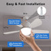 20 in. Remote Control Ceiling Fan and Light for Bedroom Home Office Dining Room, White Socket Fan Light, Garage Ceiling Fan -3-ErisView