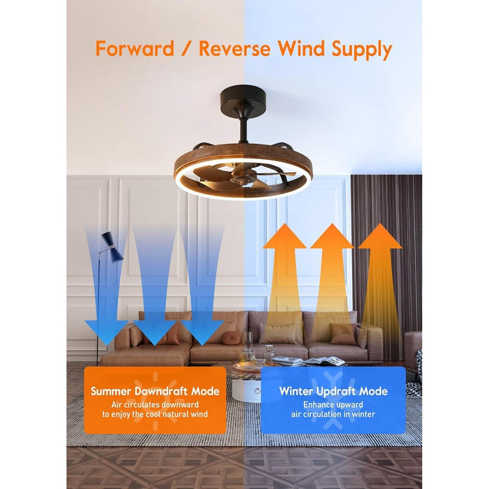 20 in. Rotating Ceiling Fan, Retro Ceiling Fan with Lights and Remote, Low Ceiling Fan for Bedroom Living Room Kitchen -3-ErisView