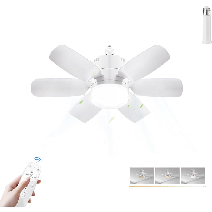 20 in. Screw In Ceiling Fan Light, Socket Fan Light, Small Ceiling Fan with Lights and Remote, Mini Ceiling Fan for Bedroom Kitchen and Small Room-1-ErisView