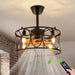 20 in. Small Caged Ceiling Fan with Light, Industrial Farmhouse Bladeless Chandelier Ceiling Fan for Bedroom Living Room Kitchen-1-ErisView