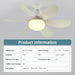 20 in. Socket Remote Ceiling Fan with Light, White Screw in. Dimmable Ceiling Fan-2-ErisView