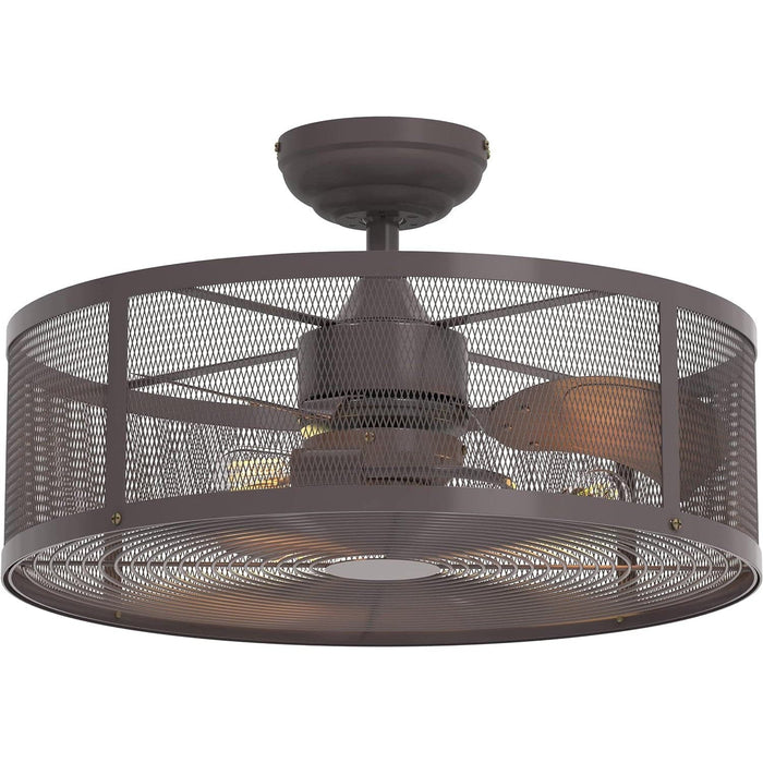 22 in. Industrial Caged Ceiling Fan with Remote and Light Kit, Indoor Enclosed Ceiling Fan, Nice Ceiling Fans, Oil Rubbed Bronze Ceiling Fan-1-ErisView