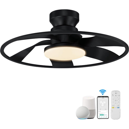 22 in. Smart Low Profile Ceiling Fan with Lights and Remote, Reversible Flush Mount Ceiling Fan with Wi-Fi Alexa APP, Modern Ceiling Fans for Patio-1-ErisView