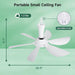 22.5 in. Small Ceiling Fan, Portable Ceiling Fan, Tent Ceiling Fan, Beautiful Ceiling Fans with on/off Button, Gazebo Fan-3-ErisView