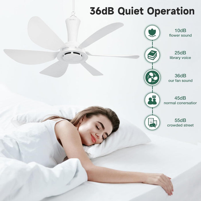 22.5 in. Small Ceiling Fan, Portable Ceiling Fan, Tent Ceiling Fan, Beautiful Ceiling Fans with on/off Button, Gazebo Fan-5-ErisView