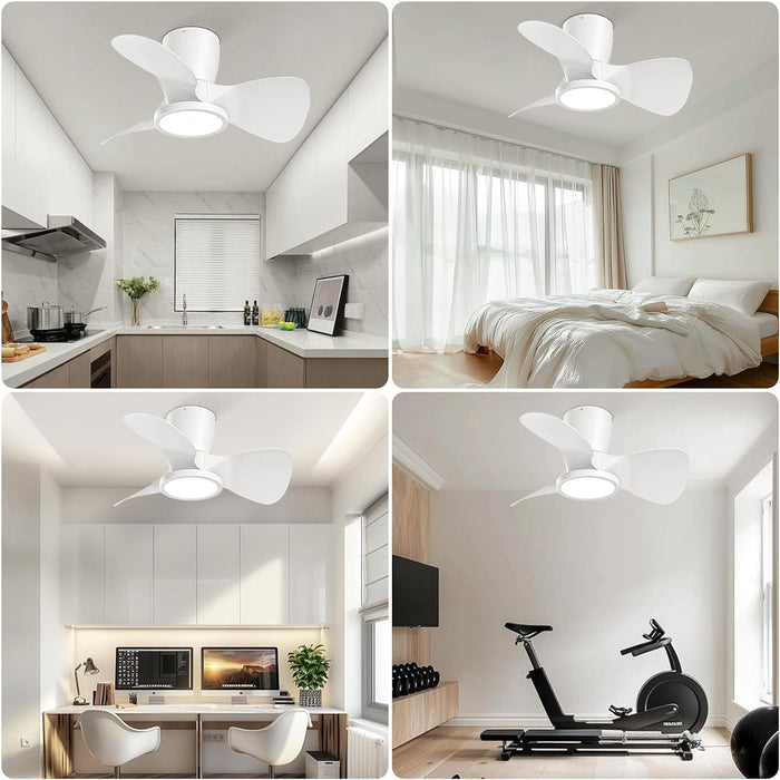 24 in. Remote Control Ceiling Fan and Light, Bedroom Kitchen Living Room Apartment Ceiling Fans for Low Ceiling-7-ErisView