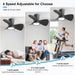 24 in. Remote Control Ceiling Fan and Light, Good Ceiling Fans, Dimmable LED Ceiling Fan for Bedroom Kitchen Living Room Apartment-3-ErisView