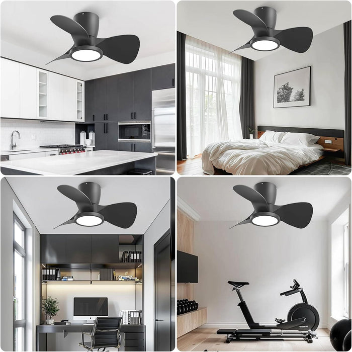 24 in. Remote Control Ceiling Fan and Light, Good Ceiling Fans, Dimmable LED Ceiling Fan for Bedroom Kitchen Living Room Apartment-6-ErisView