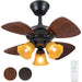 24 in. Small Retro Farmhouse Ceiling Fan with Remote, Indoor Rustic Low Profile Ceiling Fan Light-1-ErisView