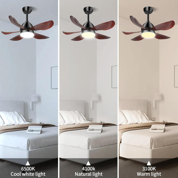 27 in. Small Ceiling Fan for Bedroom Kitchen Dining Room, Quiet Ceiling Fans, Ceiling Fans with Lights and Remote APP Control-3-ErisView