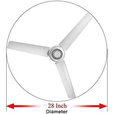 28 in. High Speed 12V DC Ceiling Fan, Portable Ceiling Fan, Outdoor Fan for Gazebo with Light-7-ErisView