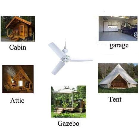 28 in. High Speed 12V DC Ceiling Fan, Portable Ceiling Fan, Outdoor Fan for Gazebo with Light-8-ErisView