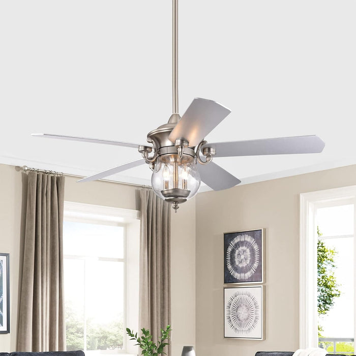 28 in. Silver Remote Control Ceiling Fans, Short Blade Ceiling Fan-7-ErisView